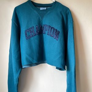 Champion Jeweled Jade Cropped Sweatshirt/ Hoodie